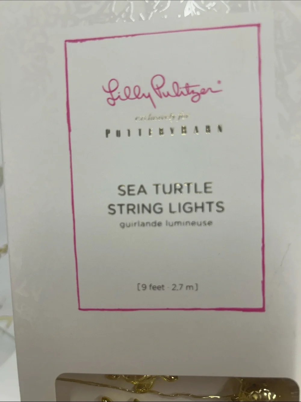 Lilly Pulitzer Gold Sea Turtle String Lights